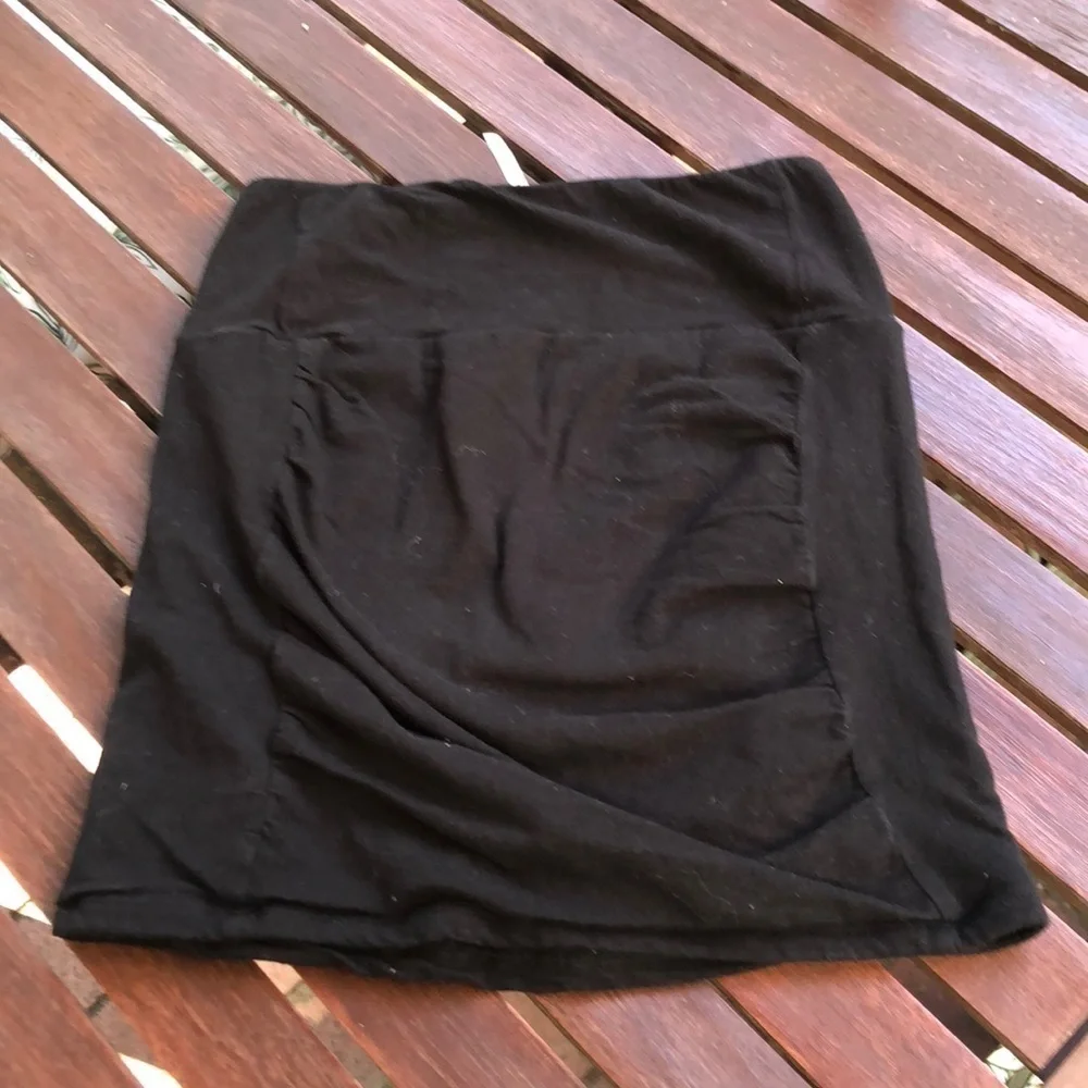 Free People strapless black top with ruching. XS.